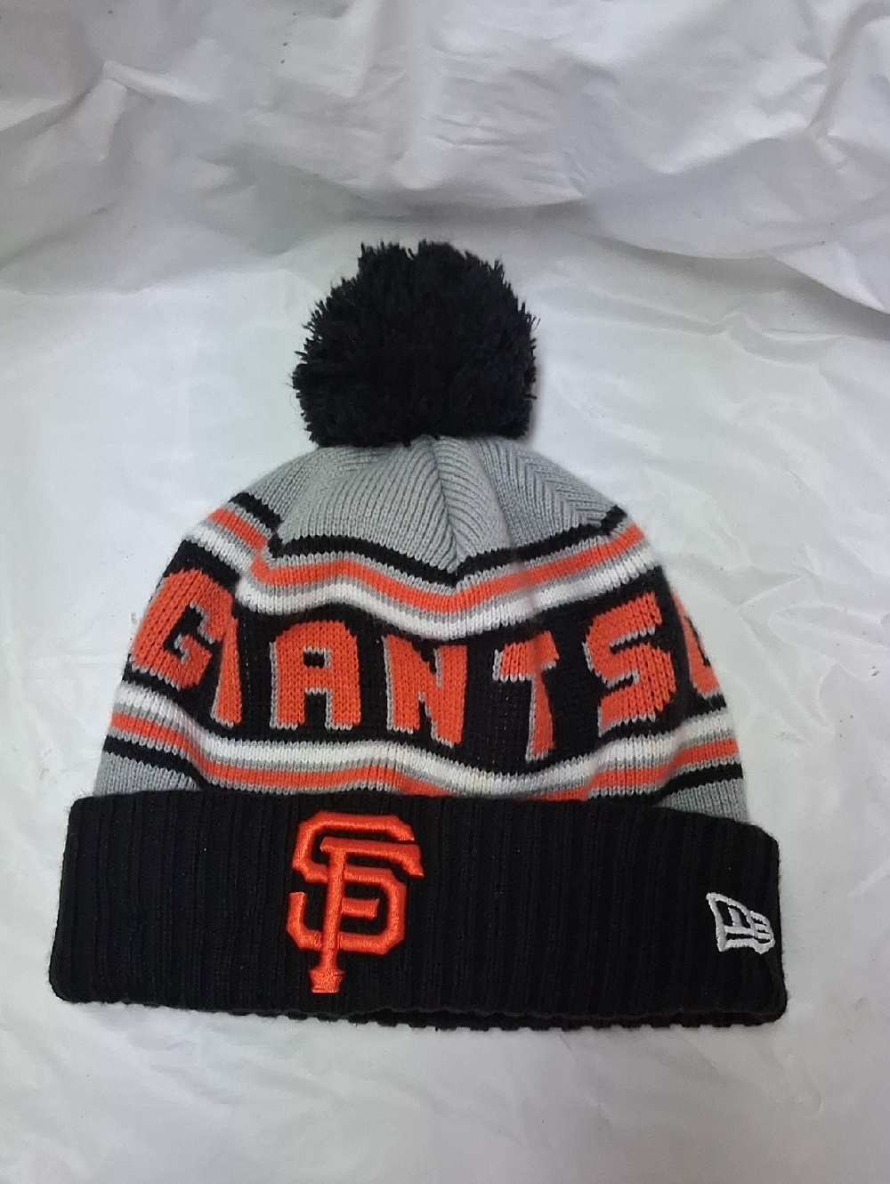 New Era San Francisco Giants Knit Pom Beanie - Black, Gray, Orange
